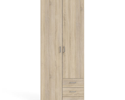 Space Wardrobe - 2 Doors 3 Drawers in Oak 2000