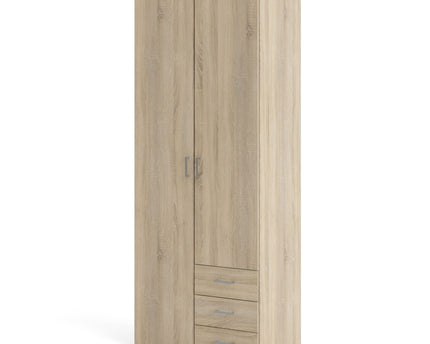 Space Wardrobe - 2 Doors 3 Drawers in Oak 2000