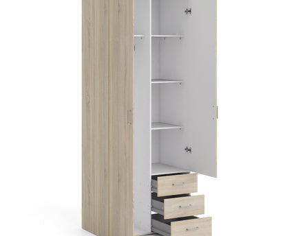 Space Wardrobe - 2 Doors 3 Drawers in Oak 2000