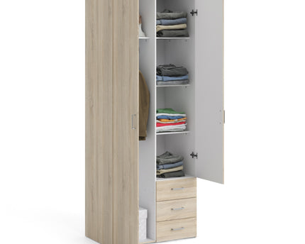 Space Wardrobe - 2 Doors 3 Drawers in Oak 2000