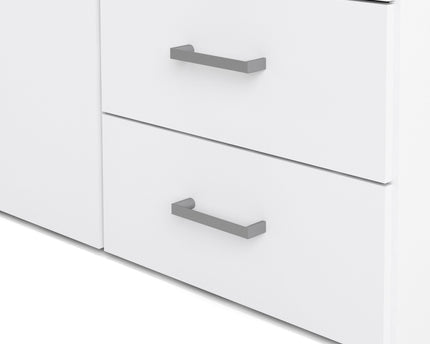 Space Wardrobe with 2 doors + 3 drawers White 1750