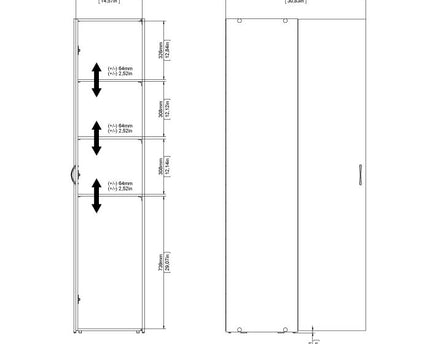 Space Wardrobe 1 Door in White 1750