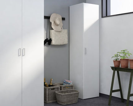 Space Wardrobe 1 Door in White 1750