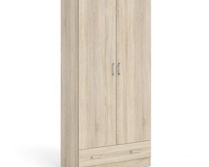 Space Package - Bedside 1 Drawer + Chest of 3 Drawers + Wardrobe with 2 doors + 1 drawer in Oak