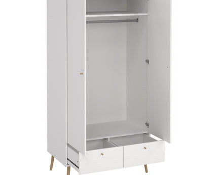 Cumbria Wardrobe with 2 Doors + 2 Drawers White