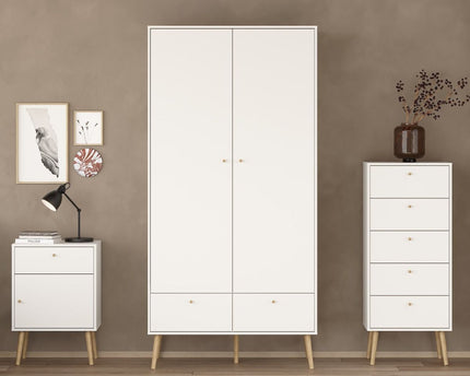 Cumbria Wardrobe with 2 Doors + 2 Drawers White
