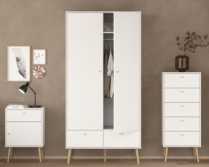 Cumbria Wardrobe with 2 Doors + 2 Drawers White