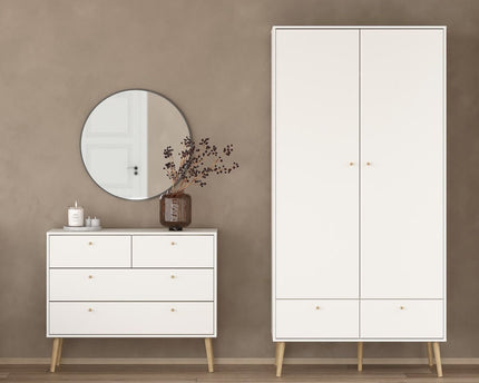 Cumbria Wardrobe with 2 Doors + 2 Drawers White