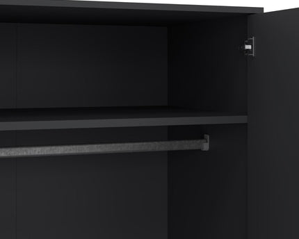 Cumbria Wardrobe with 2 Doors + 2 Drawers Dark Grey