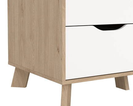 Ikast Wardrobe 3 Doors 2 Drawers with Mirror in Jackson Hickory and White