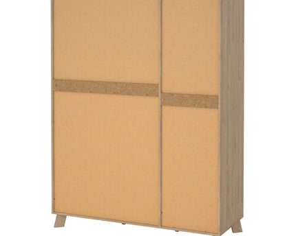 Ikast Wardrobe 3 Doors 2 Drawers with Mirror in Jackson Hickory and White