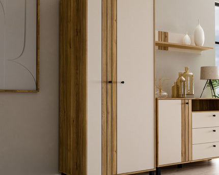 Grafton 2 Door Wardrobe In Cream and Oak
