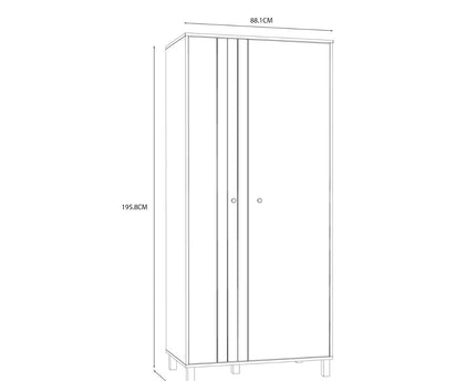 Grafton 2 Door Wardrobe In Cream and Oak