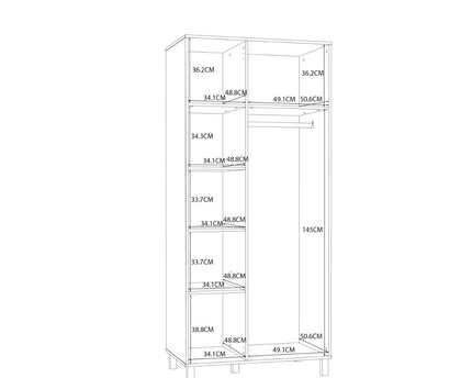Grafton 2 Door Wardrobe In Cream and Oak