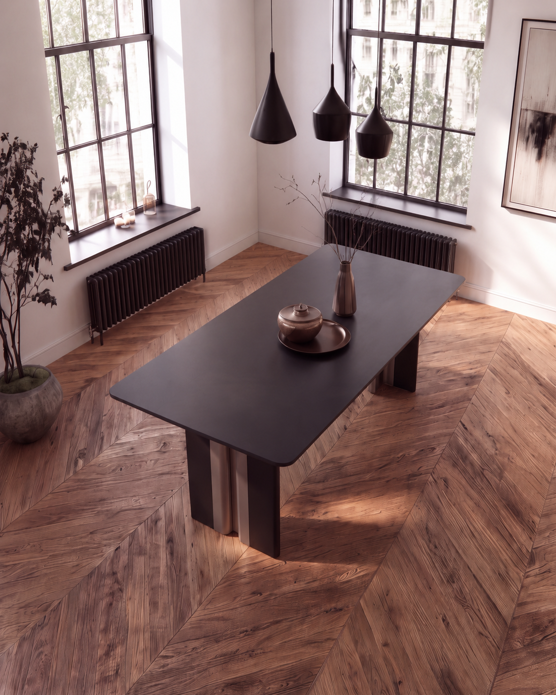 Black dining table