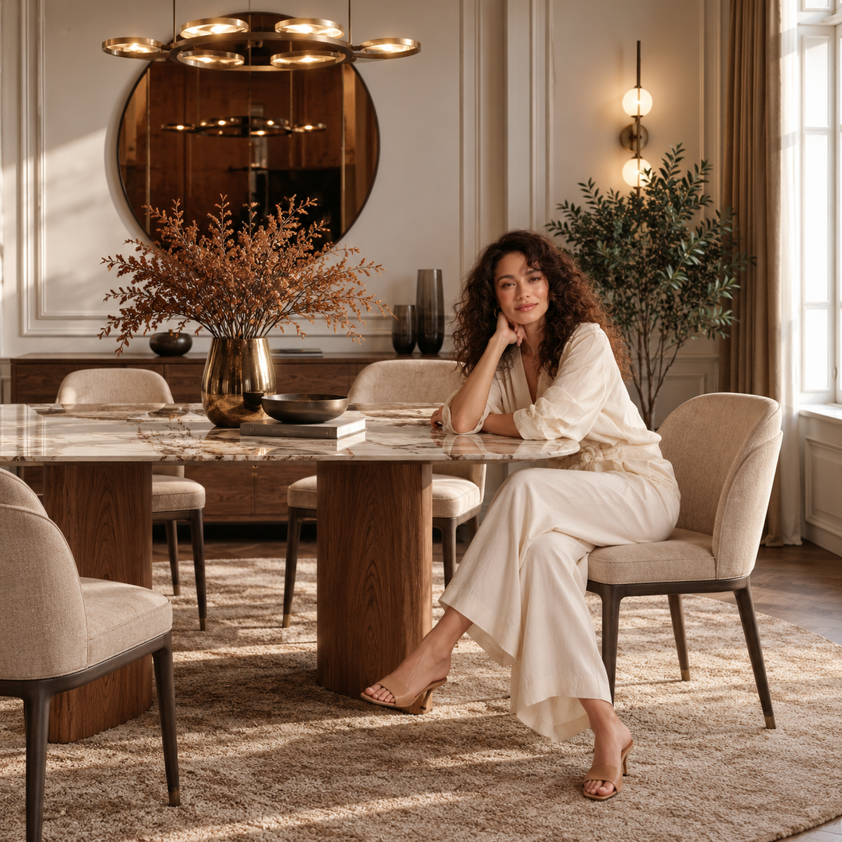 Dining tables Oval Pandora golden