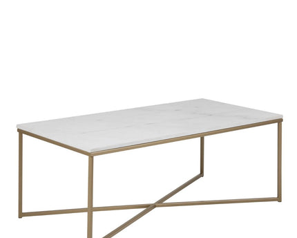 Alisma Coffee Table with White Marble Top