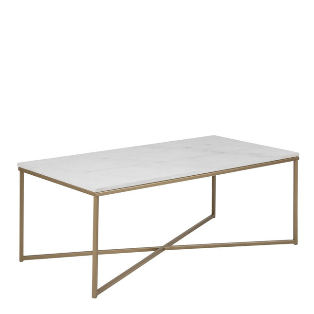 Alisma Coffee Table with White Marble Top