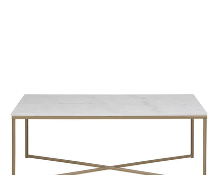 Alisma Coffee Table with White Marble Top