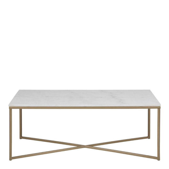 Alisma Coffee Table with White Marble Top