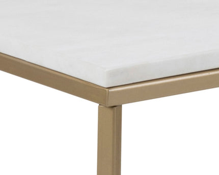 Alisma Coffee Table with White Marble Top