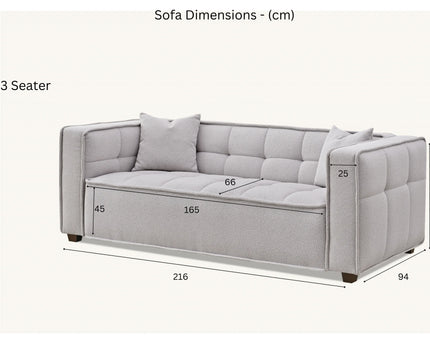 Aluxo Murray Sofa Range in Putty Boucle Fabric