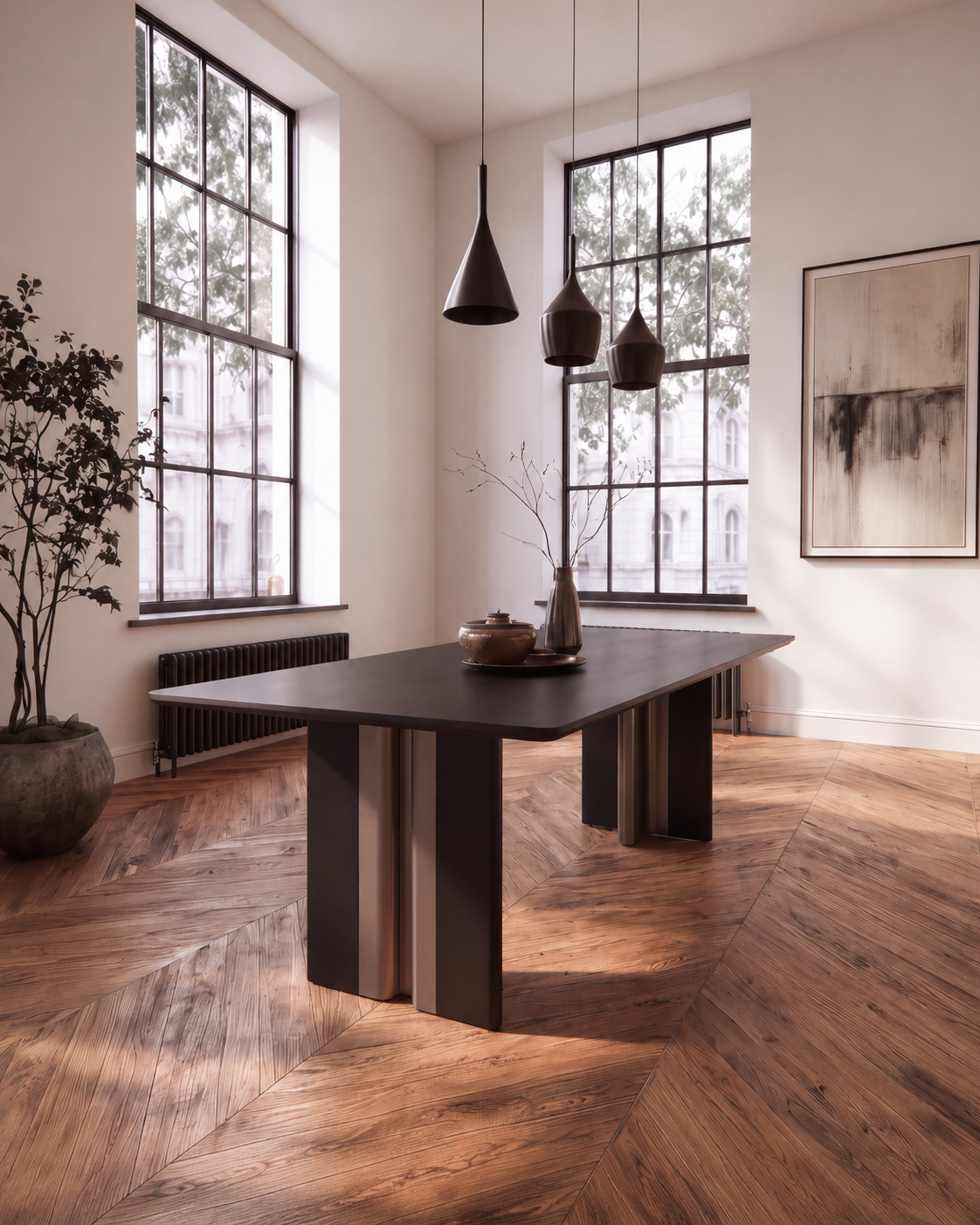 Black dining table