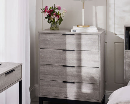 Bali 4 Drawer Chest - Grey Oak