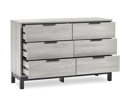 Bali 6 Drawer Wide Chest - Grey Oak