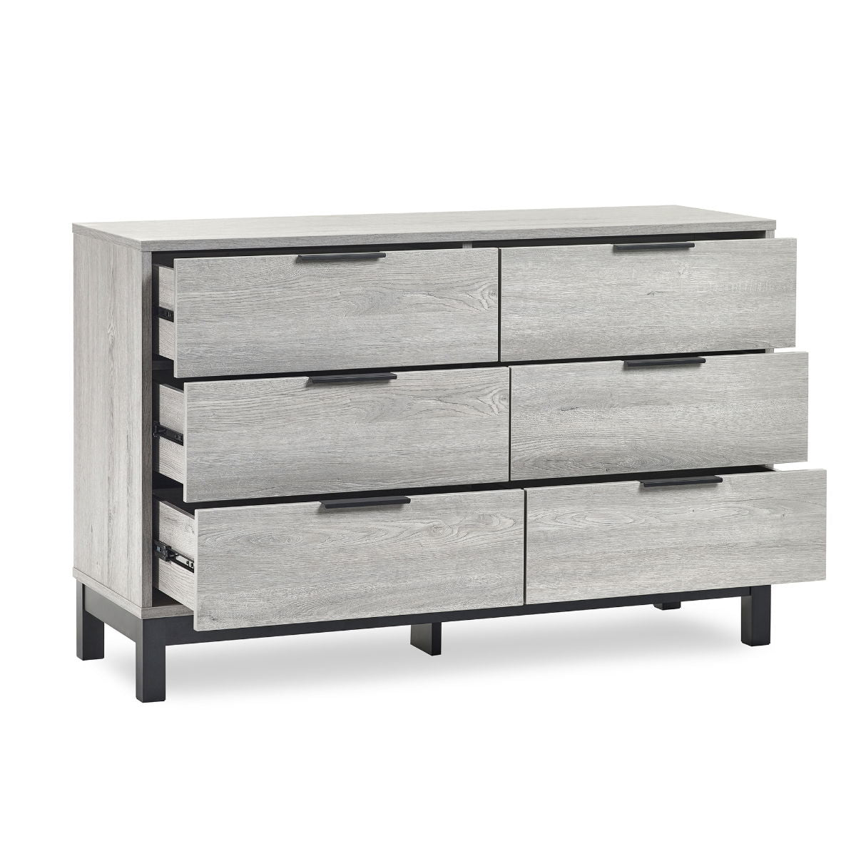 Bali 6 Drawer Wide Chest - Grey Oak