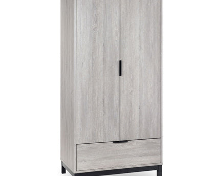 Bali 2 Door 1 Drawer Wardrobe - Grey Oak