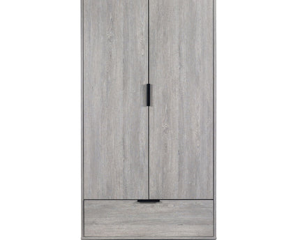 Bali 2 Door 1 Drawer Wardrobe - Grey Oak