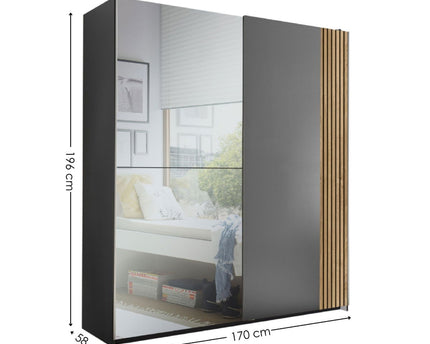 Berno Sliding 2 Door Wardrobe With Mirror