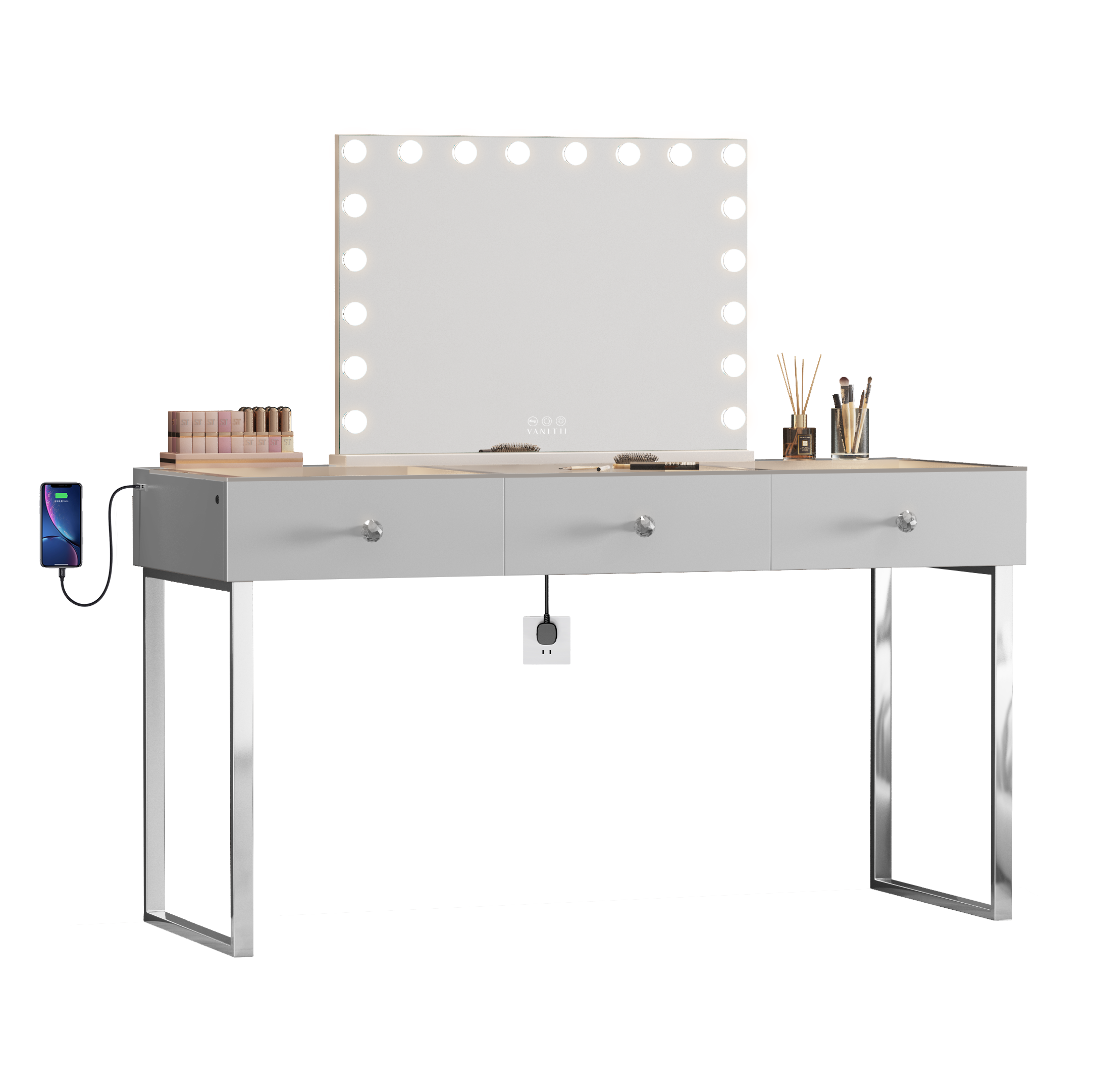 Vanitii Billie Vanity Desk Pro - 3 Draws