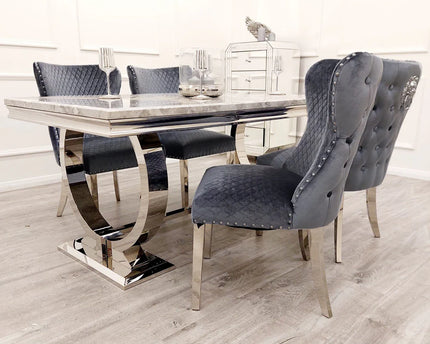 Chelsea Dining Chair ALL COLOURS with Lion Knocker & Buttoned Back