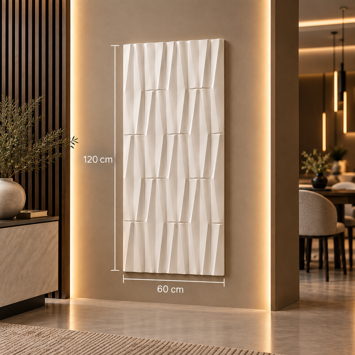 Wall panel wall tile corse off white color 120cm 60cm