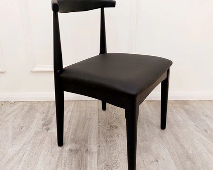 Elsa Wooden Wishbone Chair with Matt Black Seat