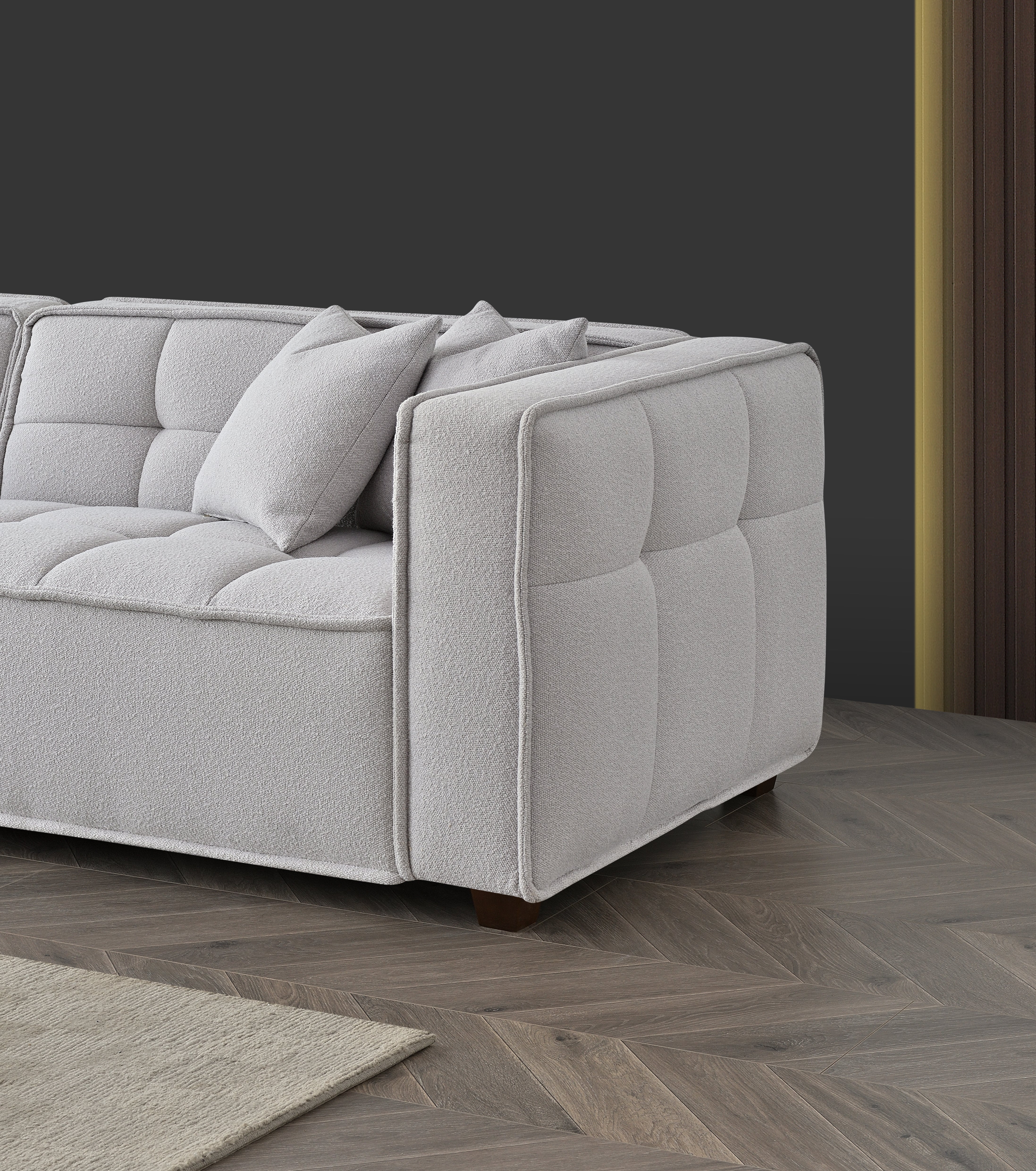 Aluxo Murray Sofa Range in Putty Boucle Fabric