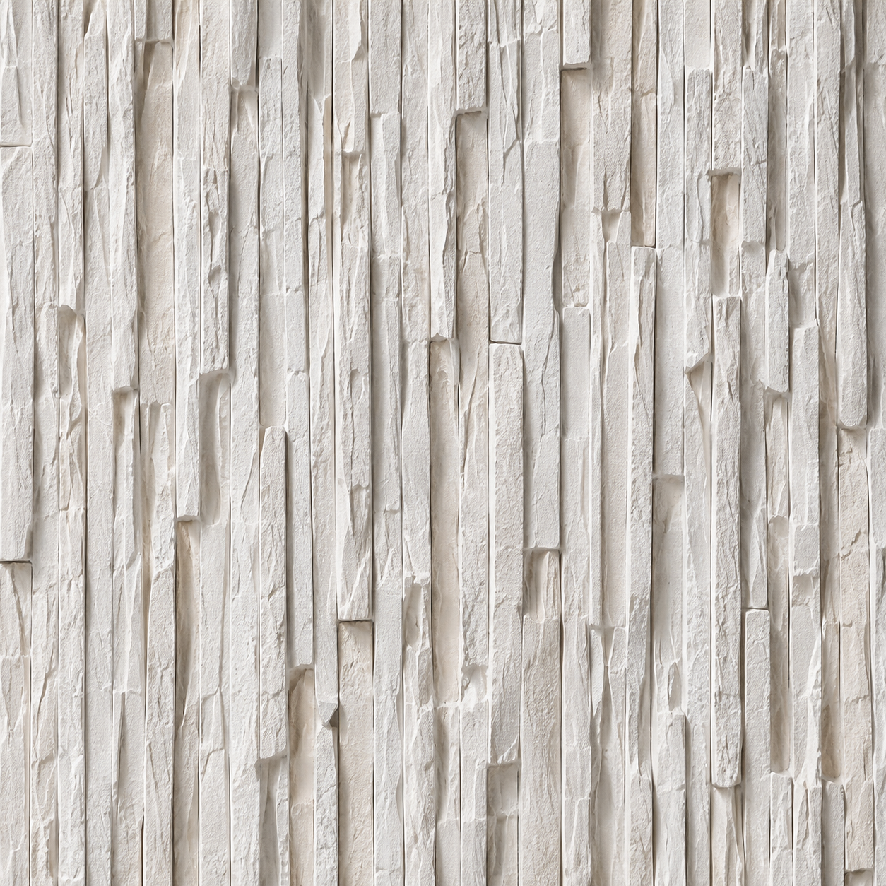 Wall panel stone textured PU wall panel in snow white color - 240cm x 60cm