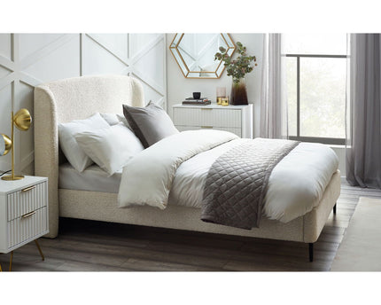 Eden Boucle Bed 135cm - Ivory