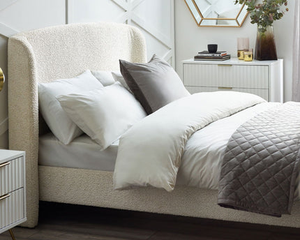 Eden Boucle Bed 135cm - Ivory