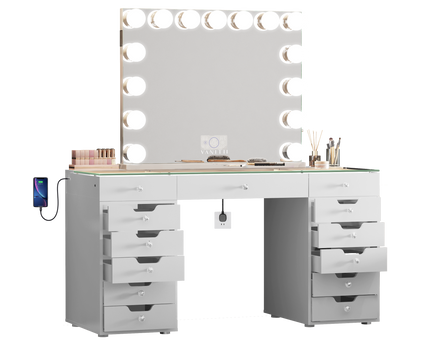 VANITII Marilyn Hollywood Vanity Mirror Pro Max - Table top Mirror with 15 Dimmable LED Bulbs