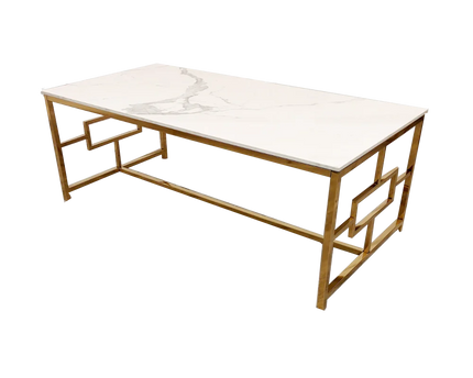 Geo Gold Coffee Table with Polar White Sintered Top