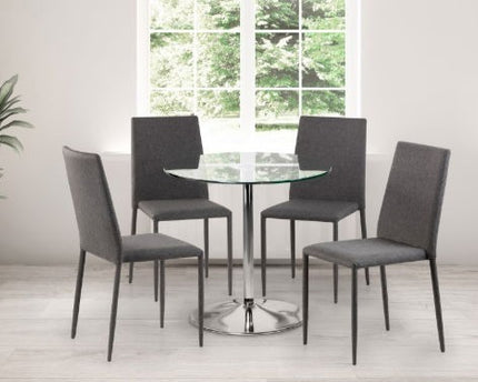 Kudos Chrome & Glass Pedestal Table