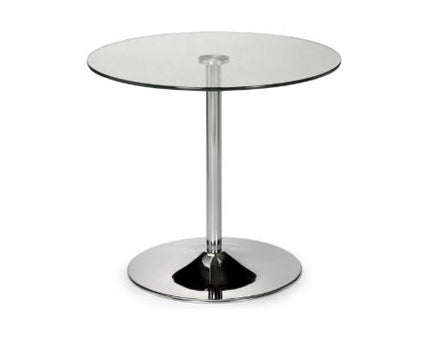 Kudos Chrome & Glass Pedestal Table