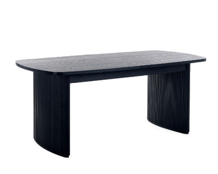 Louis Black Fluted Extending Dining Table