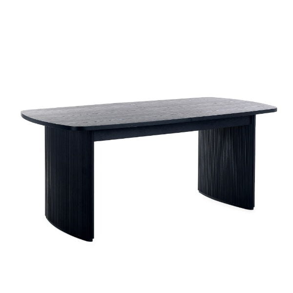 Louis Black Fluted Extending Dining Table