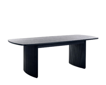 Louis Black Fluted Extending Dining Table