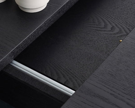 Louis Black Fluted Extending Dining Table