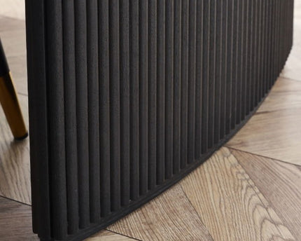 Louis Black Fluted Extending Dining Table